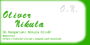 oliver nikula business card